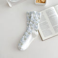 Floral Argyle Jacquard Cotton Socks - DippedShop Wholesale - #4227