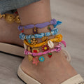 Boho Handmade Woven Flower Charm Scarf Anklet 6W6JBR747