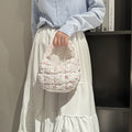 Cute Heart Flower Print Ruched Puffer Handbag 6W10BBG1804