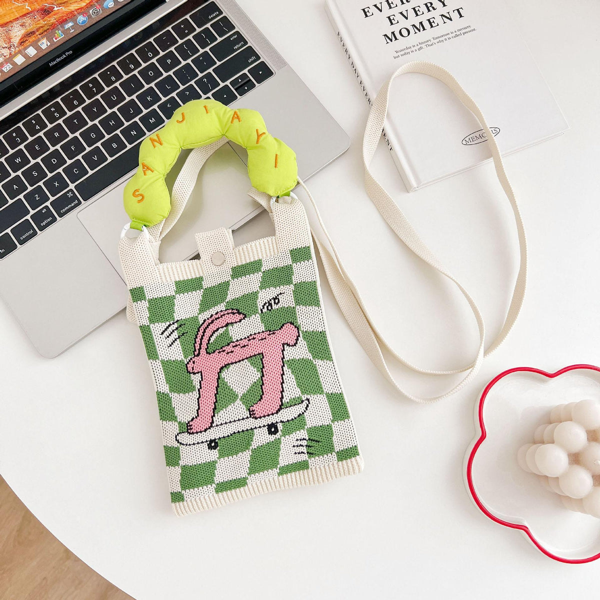 Cute Cartoon Print Knit Crossbody - DippedShop Wholesale - #2387