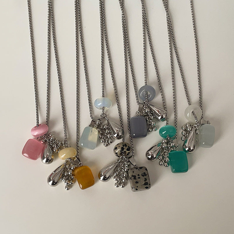 Natural Stone Pendant Choker - DippedShop Wholesale - #2003