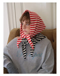 Simple Color Block Striped Triangle Scarf 6W6NSW268