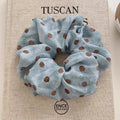 Blue Polka Dot Fabric Hair Scrunchie MK2BLW6W6HSR16