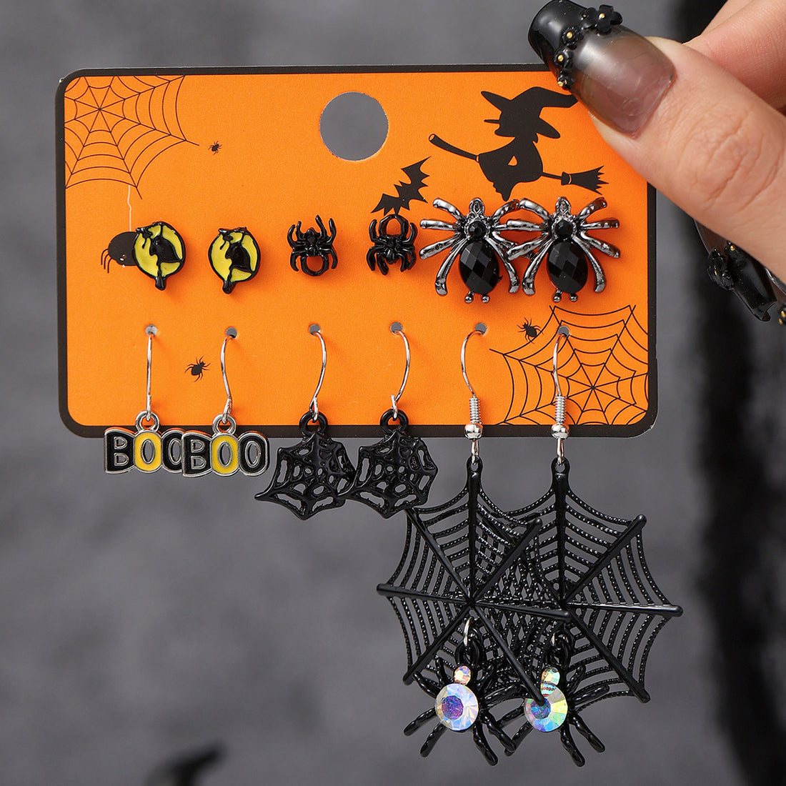 5+ Spider Web Darkness Halloween Earrings DPJE2733