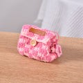 Cute Crochet Color Block Mini Coin Earbud Case 6S10BWB112