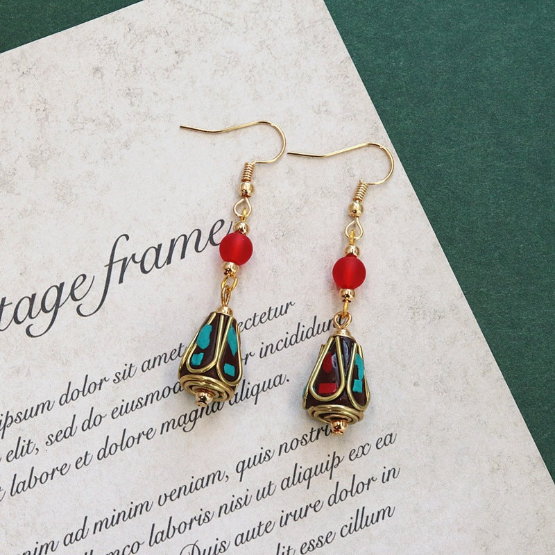 Vintage Ethnic Drop Earrings - DippedShop Wholesale - #6307