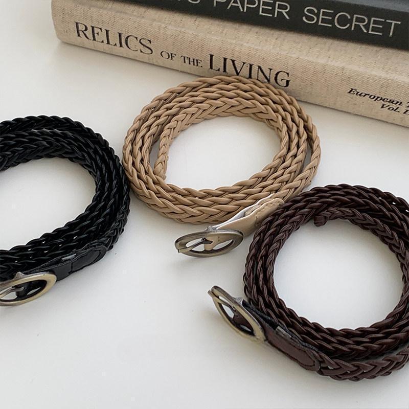 Skinny Braided Leather Belt - DippedShop Wholesale - #5283