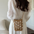 Boho-Style Solid Color Irregular Beaded Crossbody Bag MK2BCR6W10BBG17