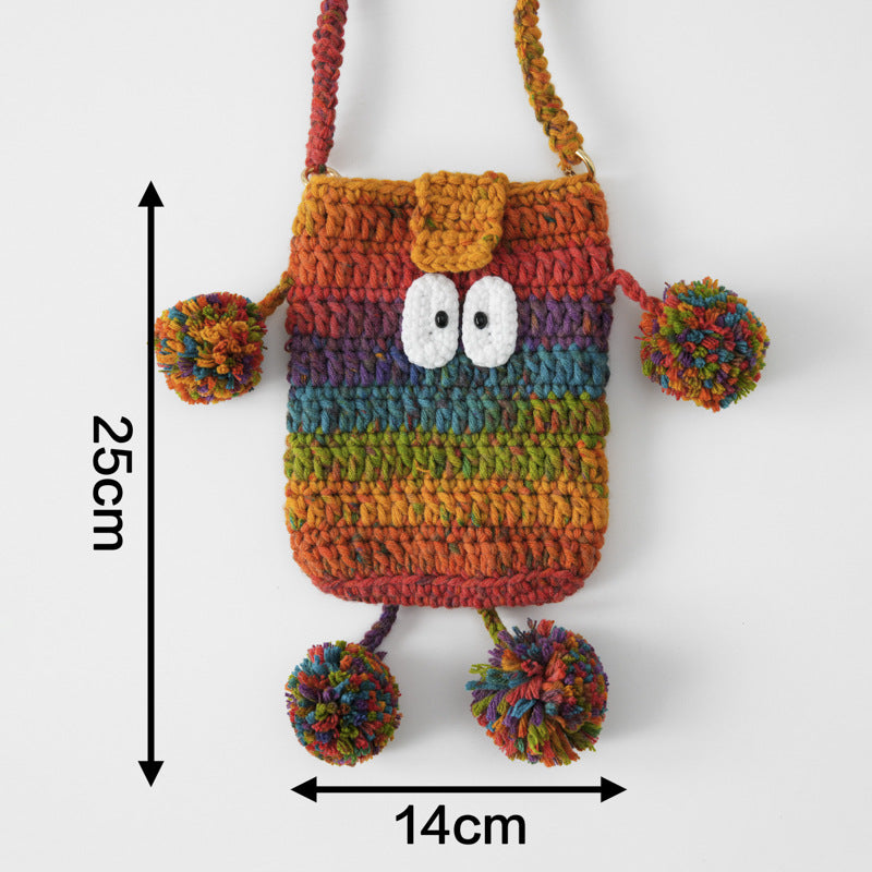 Creative Monster Colorful Crochet Crossbody Bag MK2CCR6W10BBG434