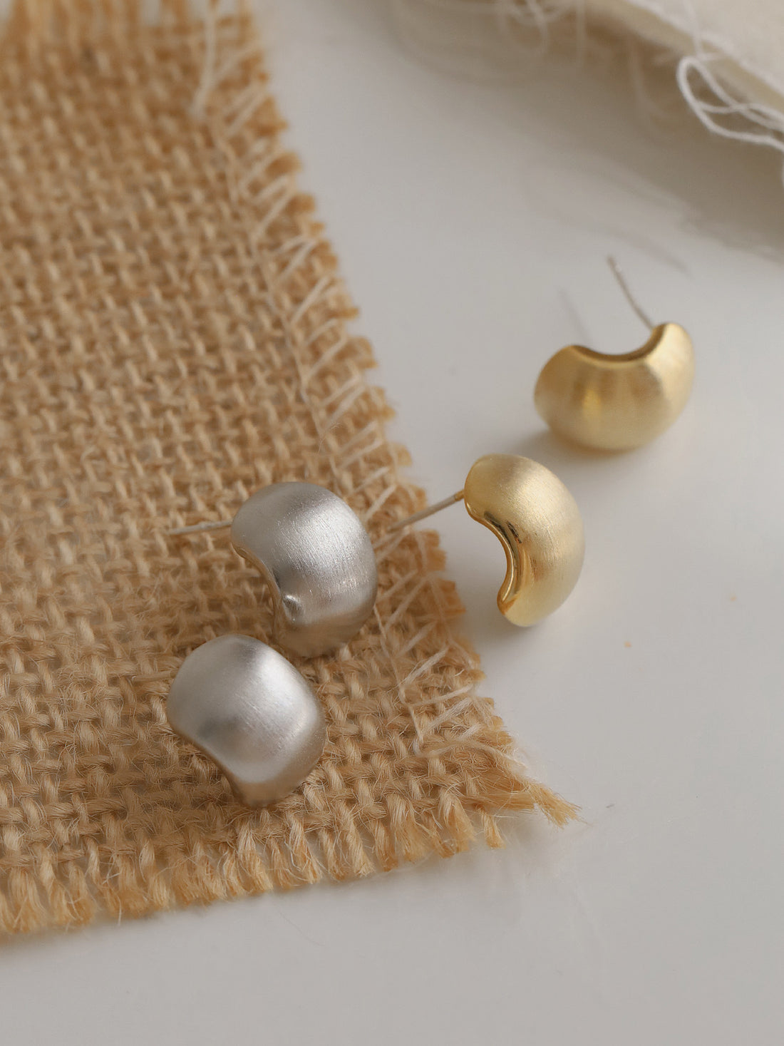 Simple Half Metal Ball Small Stud Earrings DPJE1238