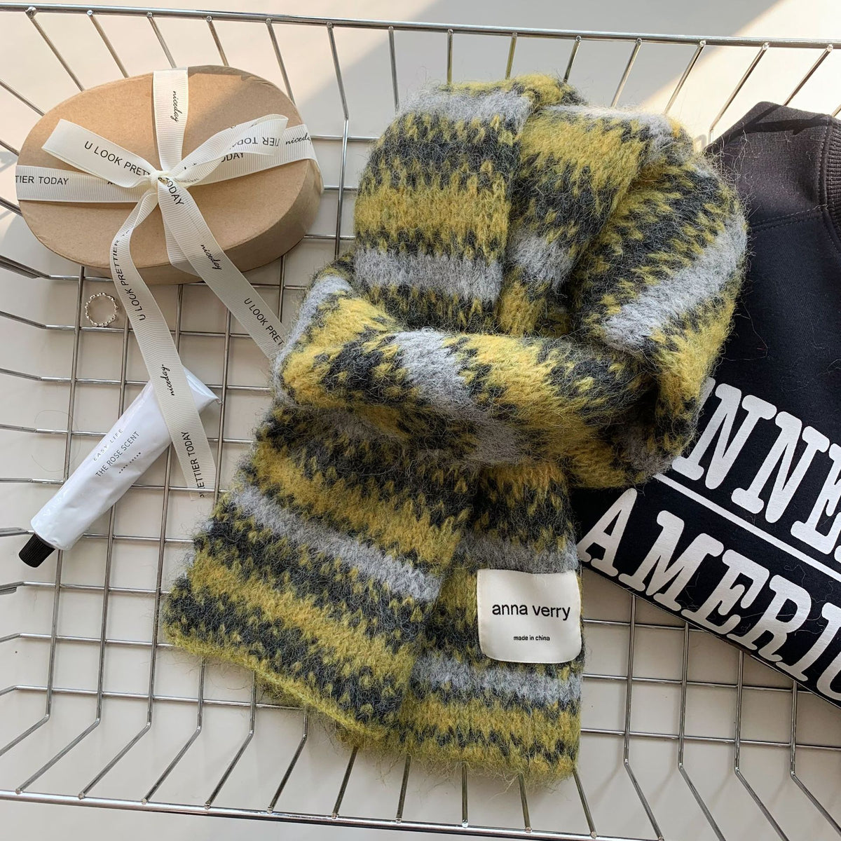 Striped Knit Winter Scarf - DippedShop Wholesale - #0339