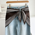 Minimalist Striped Cashew Waist Belt Silk Scarf MK2BLW6W6NSI70
