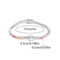 Trendy Heart Colorful Cubic Zirconia Chain Bracelet 6W6JBR383