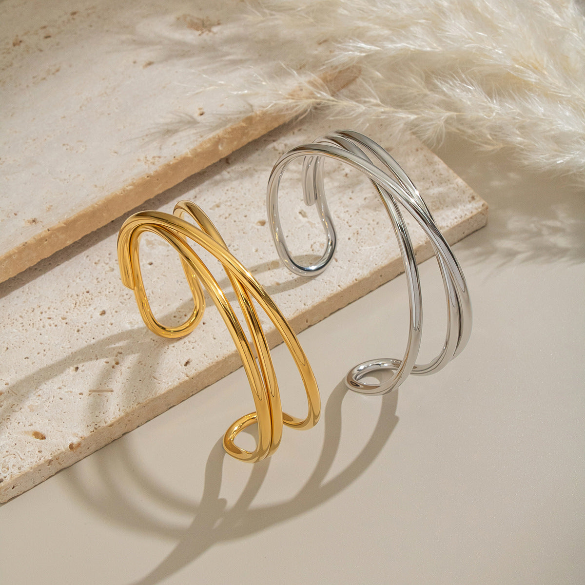 Minimalist Gold Plated Hollow - DippedShop Wholesale - #8611