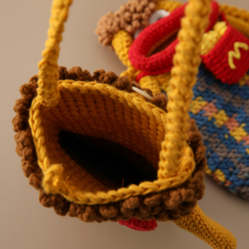 Funny Cartoon Sausage Lips Crochet Phone Bag MK2CCR6W10BBG429