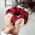 Dimensional Flower Satin Hair Scrunchie MK2BLW6W6HSR32