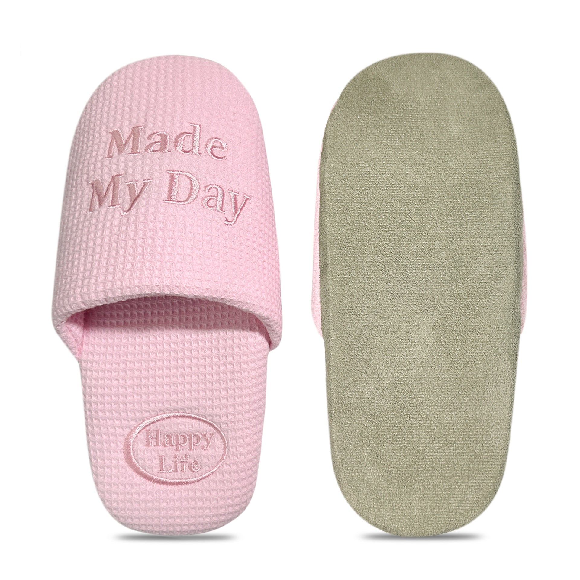 Soft Embroidered Waffle Slippers - DippedShop Wholesale - #1139
