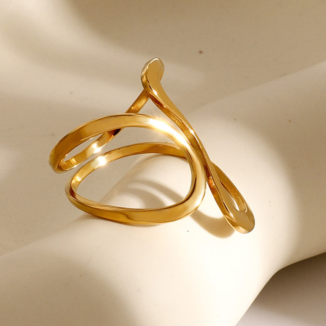 Irregular Line Cross Adjustable Layered Rings DP25A722