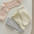 Solid Ruffled Crew Socks - DippedShop Wholesale - #1779
