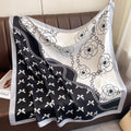 Vintage Bow Knot Floral Print Twill Shawl Scarf MK2BW6W6NSI10