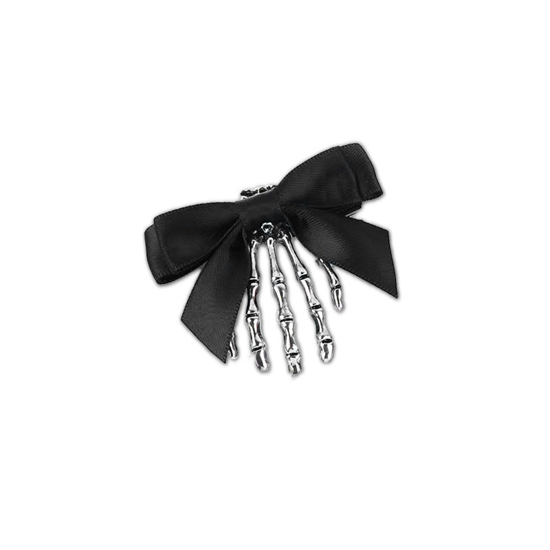 Vintage Bowknot Skeleton Hand Duckbill Hair Clip 6W6HCP1315