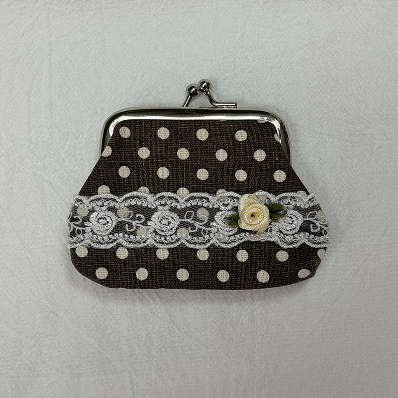 Polka Dot Lace Coin Purse - DippedShop Wholesale - #5507
