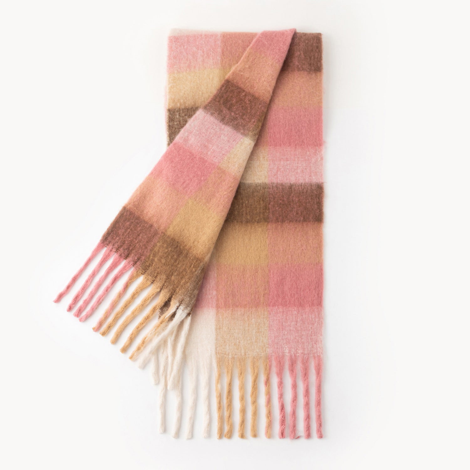 Colorful Plaid Tassel Warm Scarf 6W6NSW275