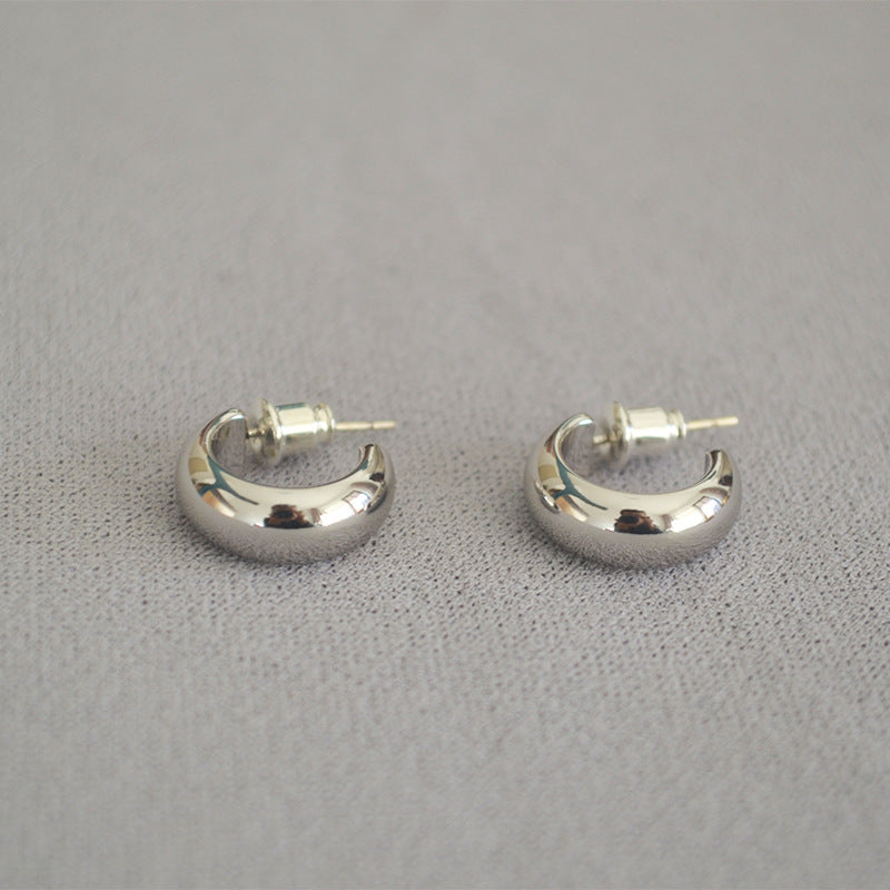 C-Shape Gold Plated Earrings - DippedShop Wholesale - #1971