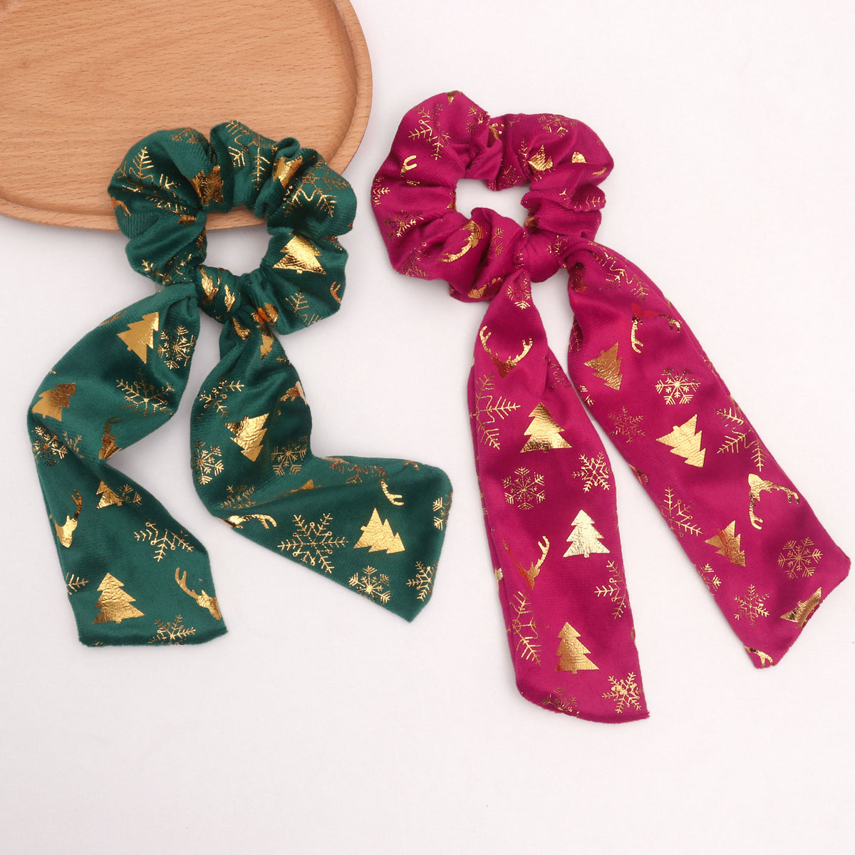 Christmas Hair Scarf Scrunchies - DippedShop Wholesale - #0019
