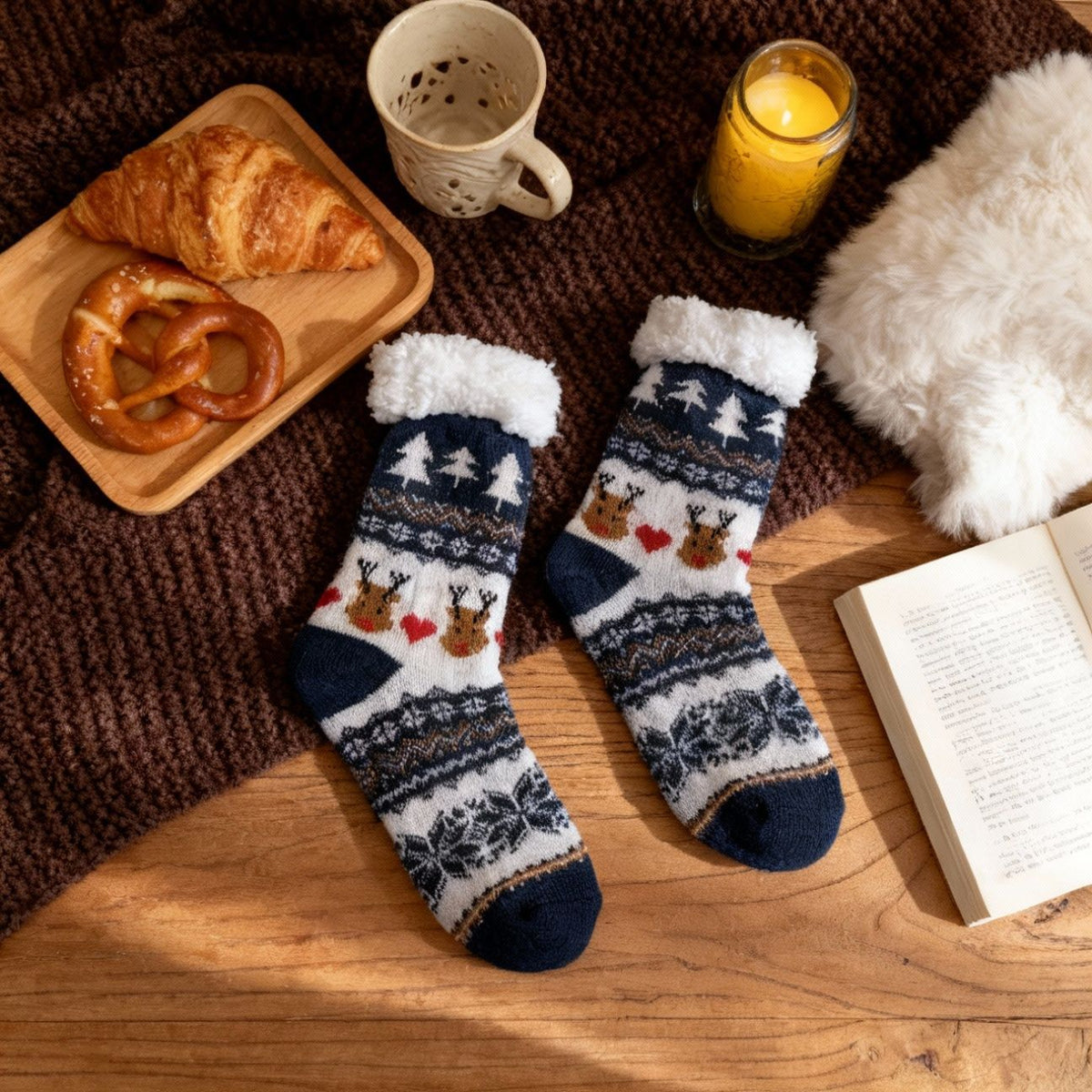 Deer Jacquard Thick Socks - DippedShop Wholesale - #3315