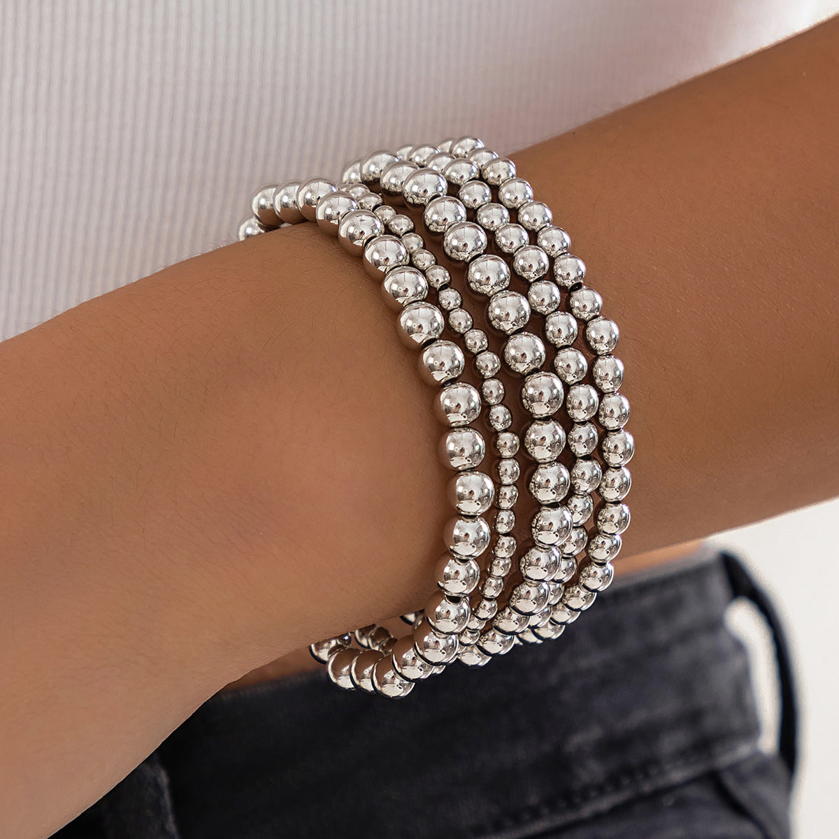 Trendy Layered Round Beaded St - DippedShop Wholesale - #4947