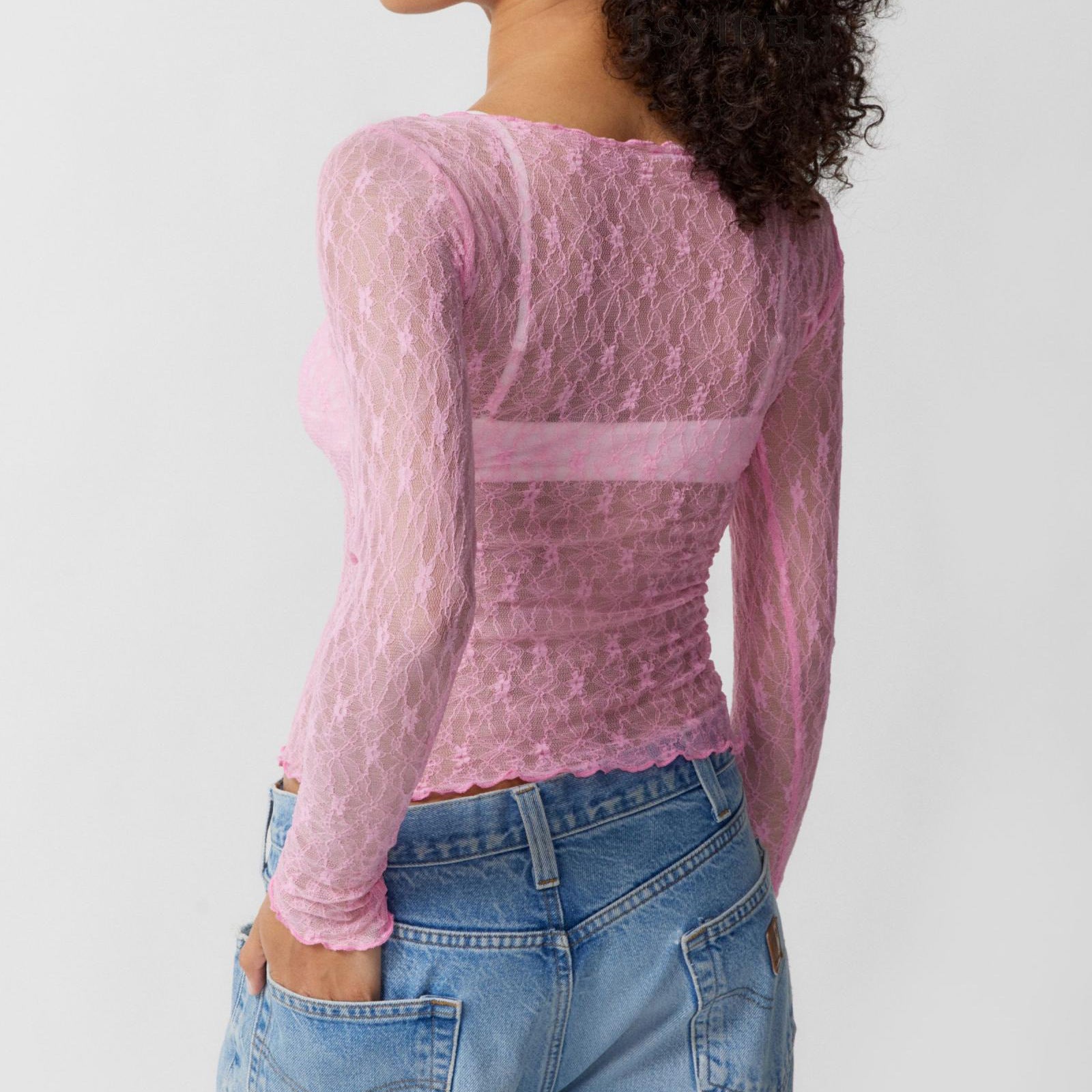 Sexy Floral Lace Cropped Top - DippedShop Wholesale - #8931