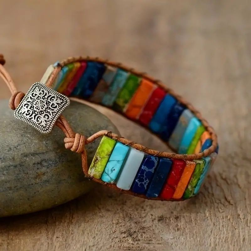 Boho Style Colorful Irregular Beaded Bracelet 6W6JBR720
