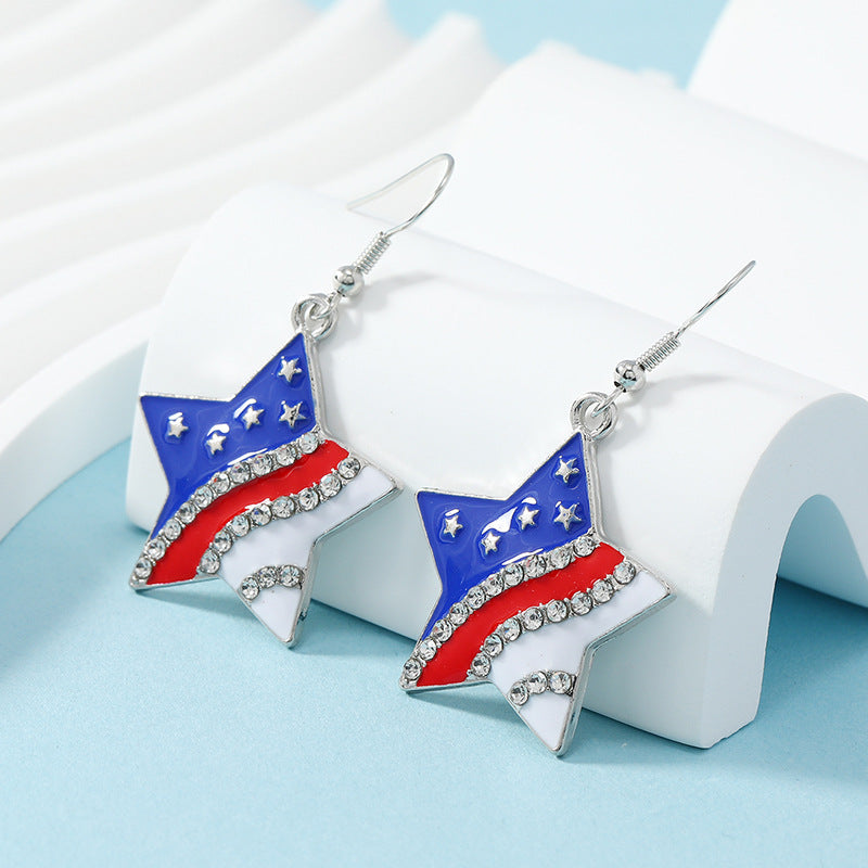 Delicated USA Flag Slipper Pendant Hook Earring 8ZA6JER200L