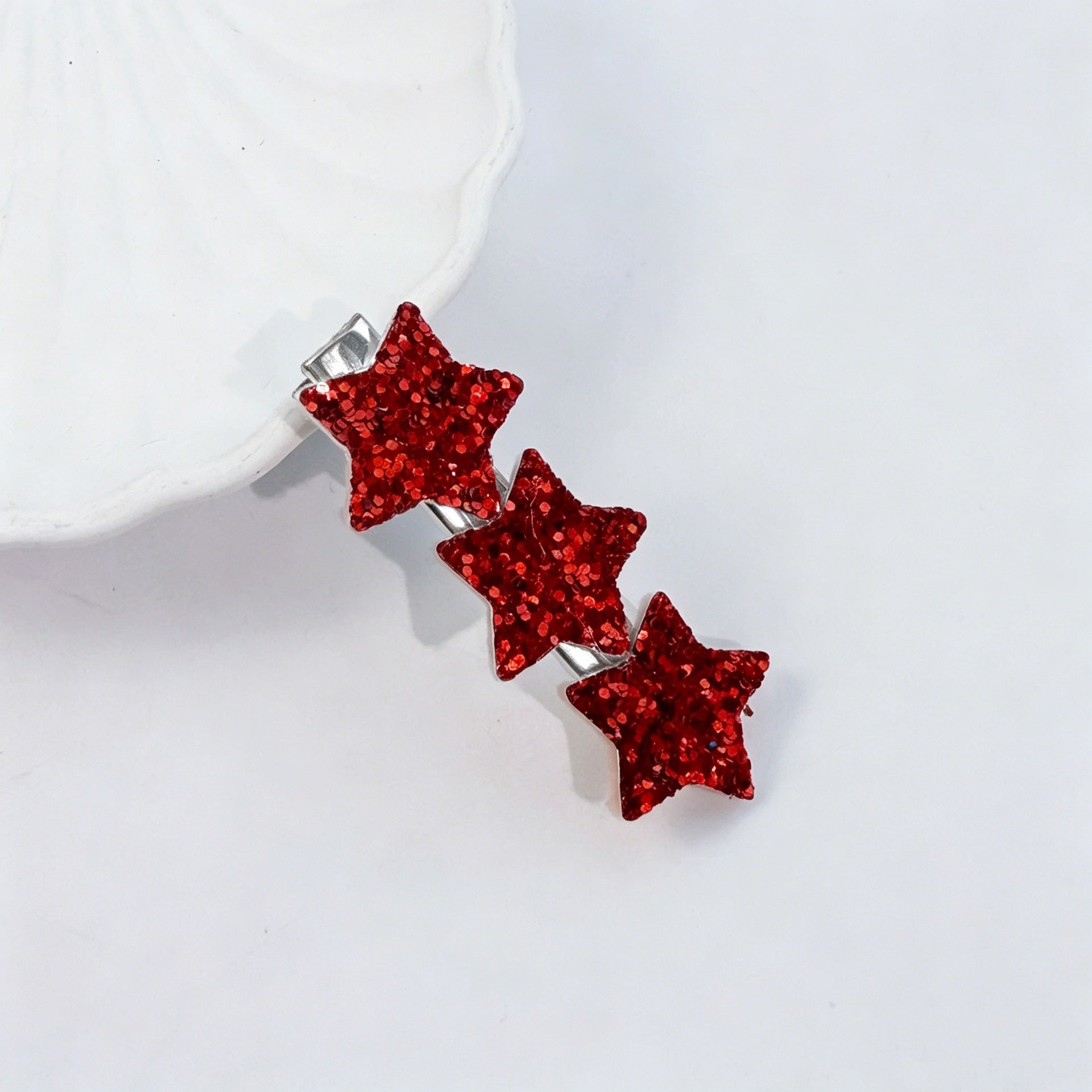 Retro Sequin Star Duckbill Barrette Hair Clip 8AS6HCP64T