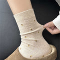 Floral Ribbed Crew Socks - DippedShop Wholesale - #6627