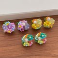 Dopamine Multi-Color Beaded Flower Stud Earrings 6W6JER601