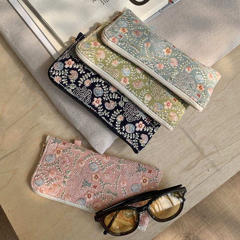 Floral Embroidered Makeup Bag - DippedShop Wholesale - #8195