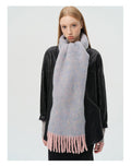 Stylish Color Block Tassel Wool Thick Scarf 6W6NSW249