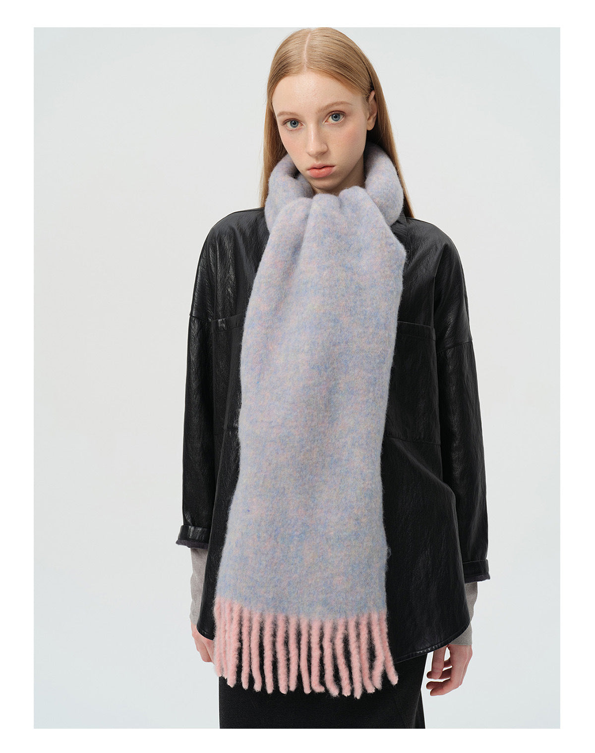 Stylish Color Block Tassel Wool Thick Scarf 6W6NSW249