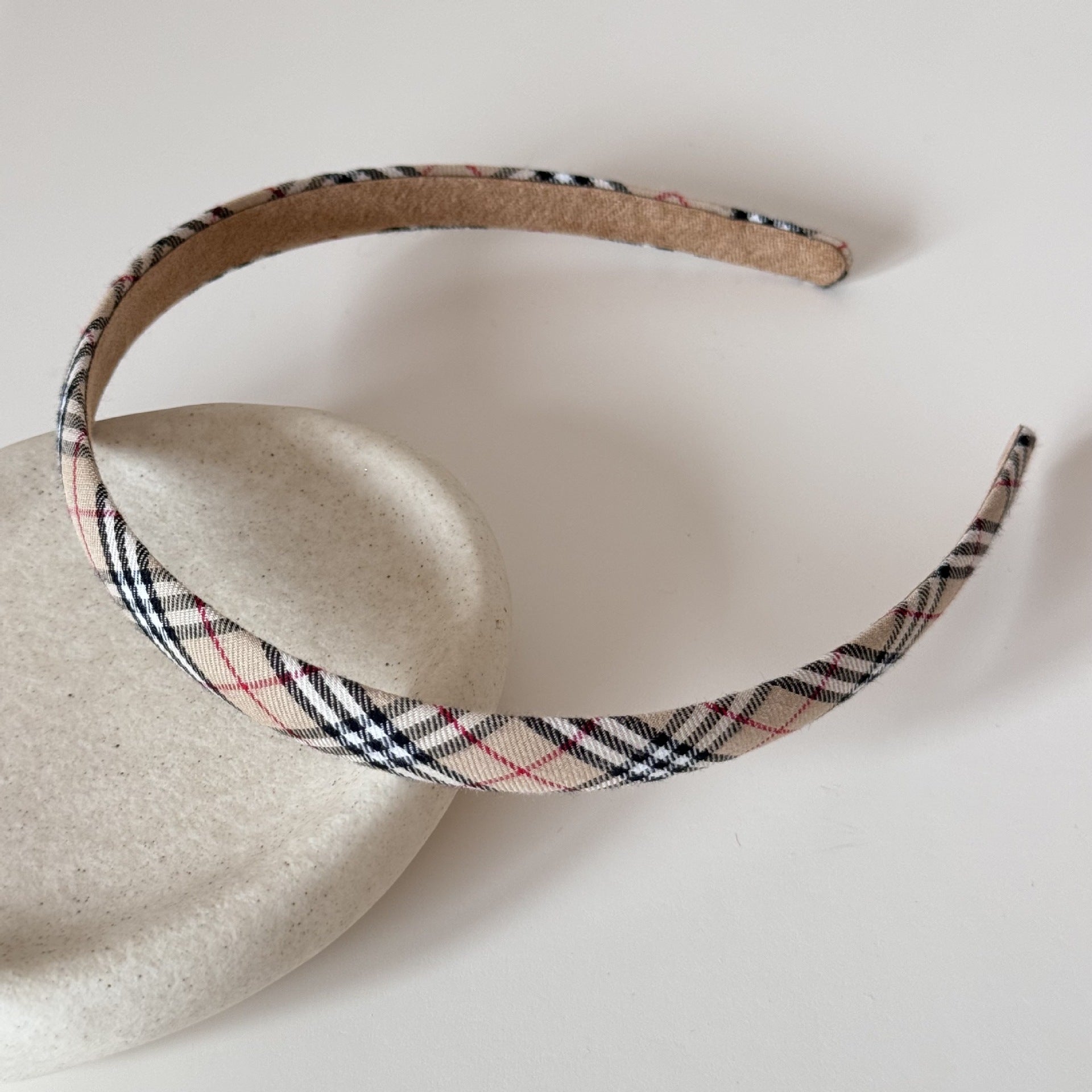 Vintage Plaid Print Non Slip Thin Headband MK2PIM6W6HBD72