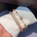Sweet Pink Cubic Zirconia Link Bracelet 6W6JBR357