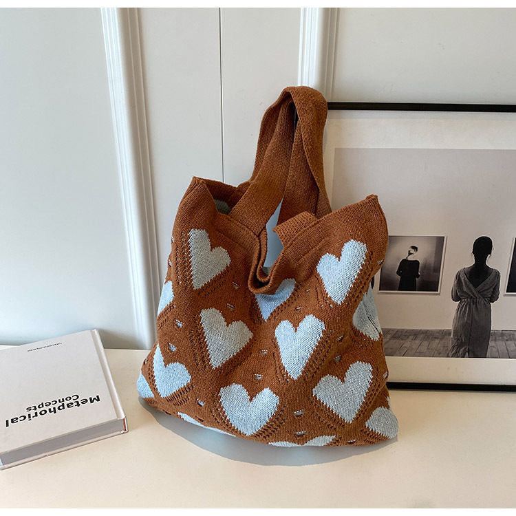Stylish Heart Print Large Capacity Shoulder Bag 6W10BBG1765