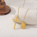 Minimalist Gold Plated Cross Pendant Necklace 6W6JNC399L