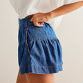 Ruffle Button Denim Shorts - DippedShop Wholesale - #7955