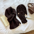 3-Piece Cable Knit Beanie Gloves Scarf  Set 6W6NSC101