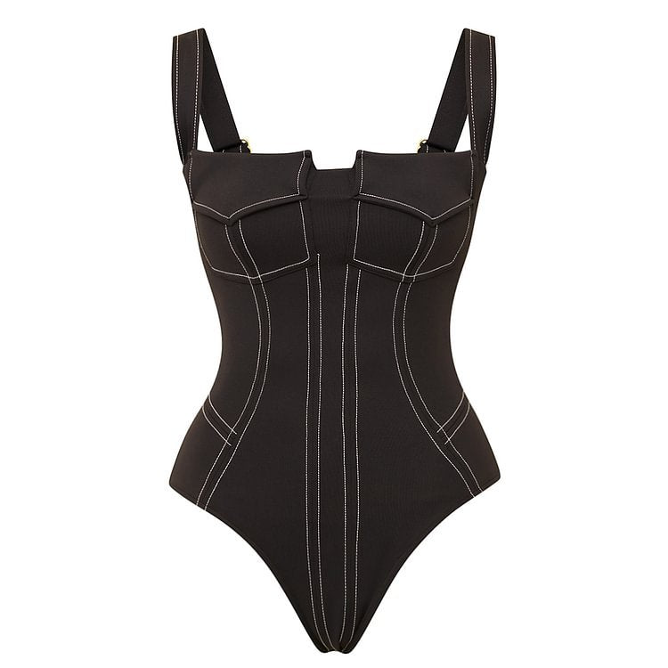 Split One Piece Swimsuit - DippedShop Wholesale - #3203