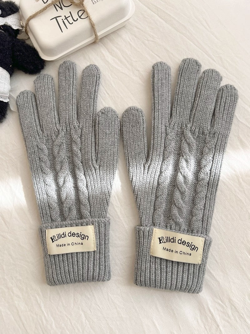 Vintage Cable Knit Wool Blend Touchscreen Gloves 6W6GLO54