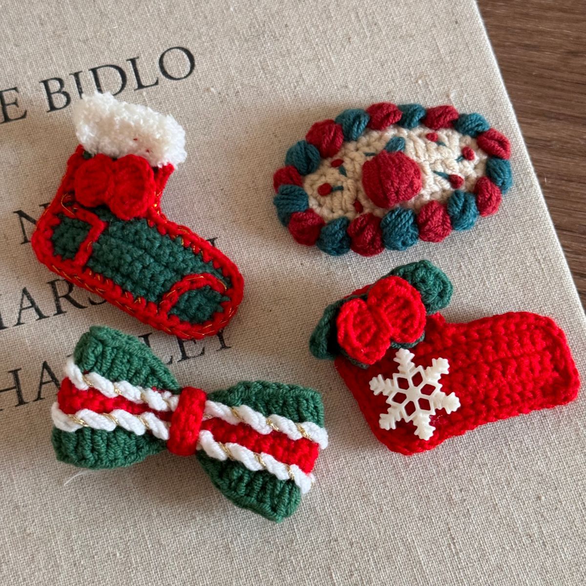 Crochet Christmas Tree Hair Clip - DippedShop Wholesale - #7619