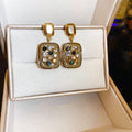 Retro Rhinestones Tiger Eye Stone Earrings 6W6JER812